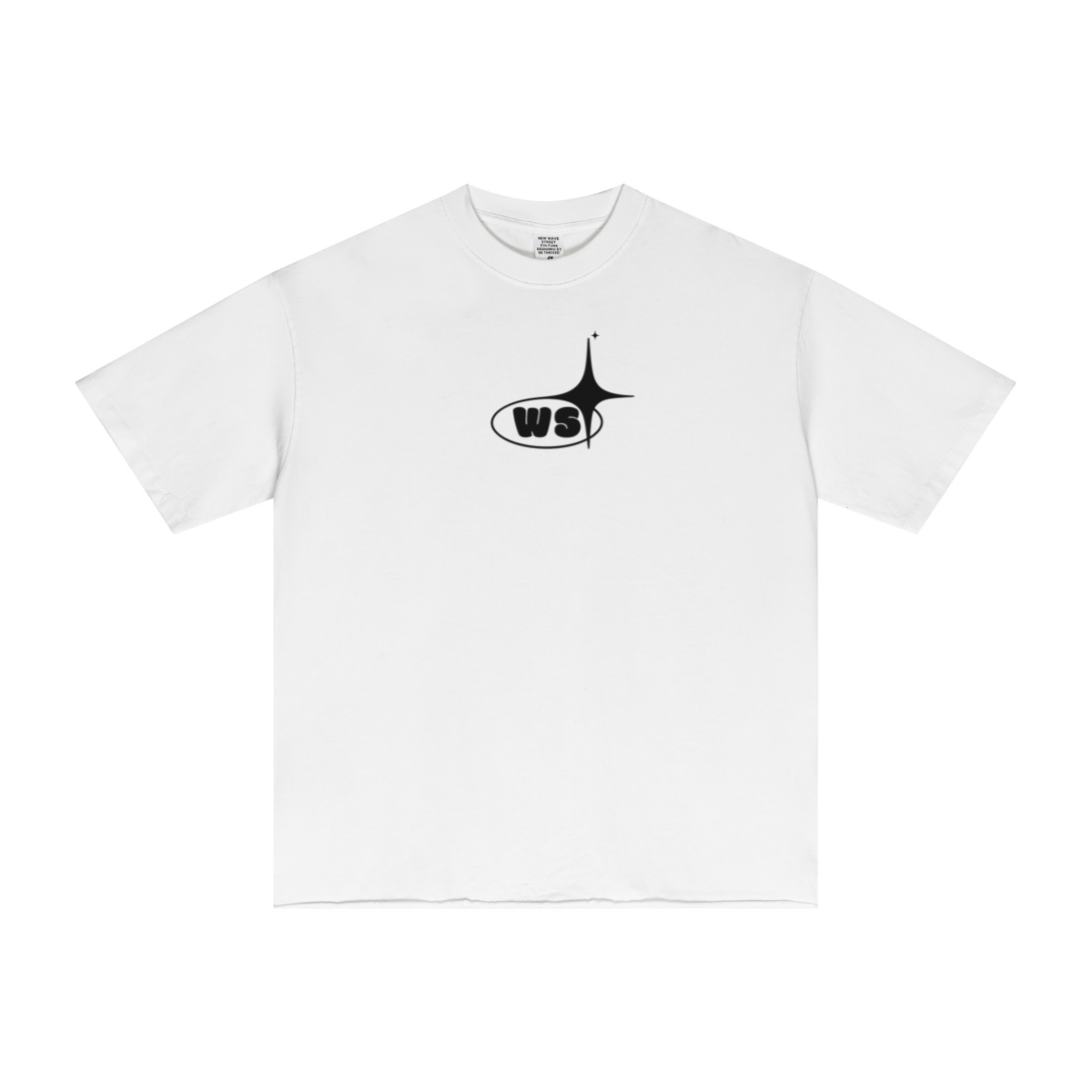 275GSM Men’s Raw-Edge Pigment-Wash T-shirt White