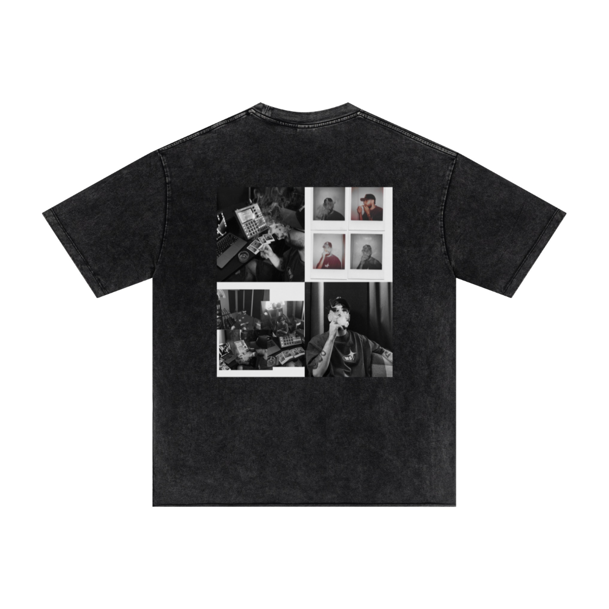 275GSM Men’s Raw-Edge Pigment-Wash T-shirt Snow Wash