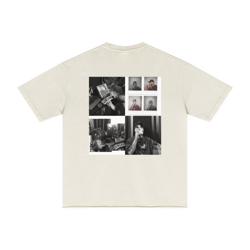 275GSM Men’s Raw-Edge Pigment-Wash T-shirt Apricot