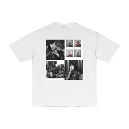 275GSM Men’s Raw-Edge Pigment-Wash T-shirt White